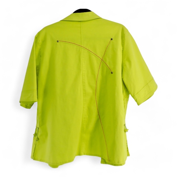 Alain Weiz Classy Retro Green Business Work Blazer Womens Size Large Button Up - Picture 5 of 11